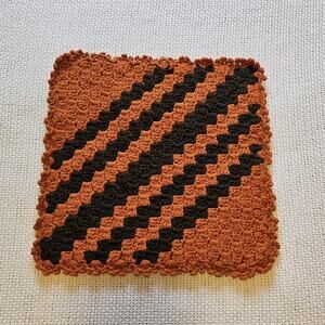 Vintage Hand Made Crochet Throw Pillow Cover Granny Couch Bed Decorative Retro